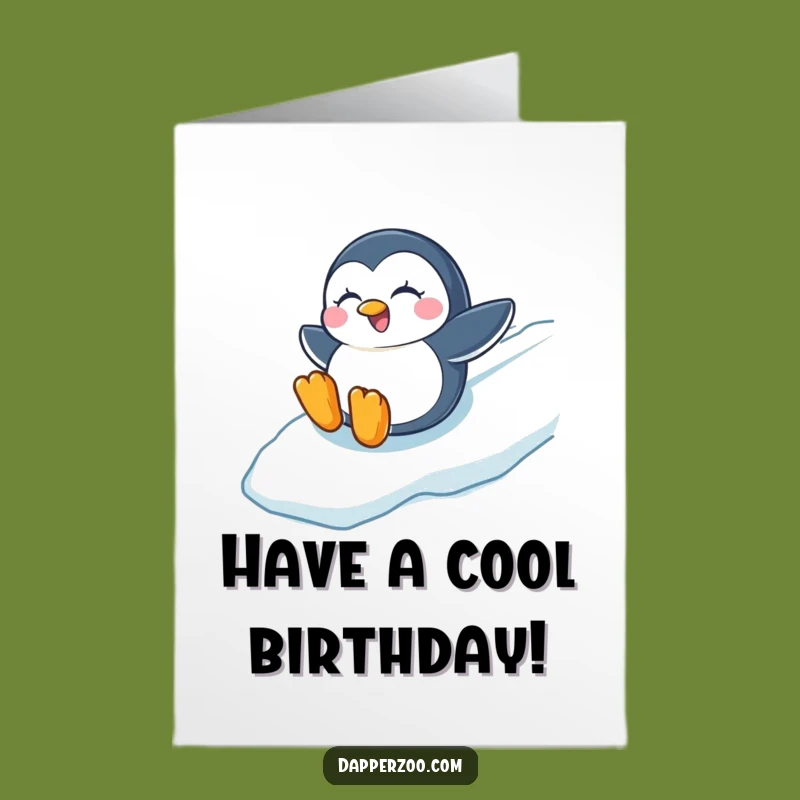 Free Printable Penguin Birthday Card: Joyful Sliding Fun Downloadable Gift