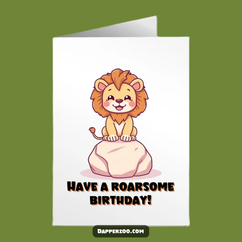 Free Printable Birthday Card: Lion Pose Downloadable Regal Funny Gift