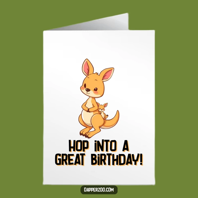 Free Printable Kangaroo Birthday Card: Joey Pouch Fun Downloadable Gift