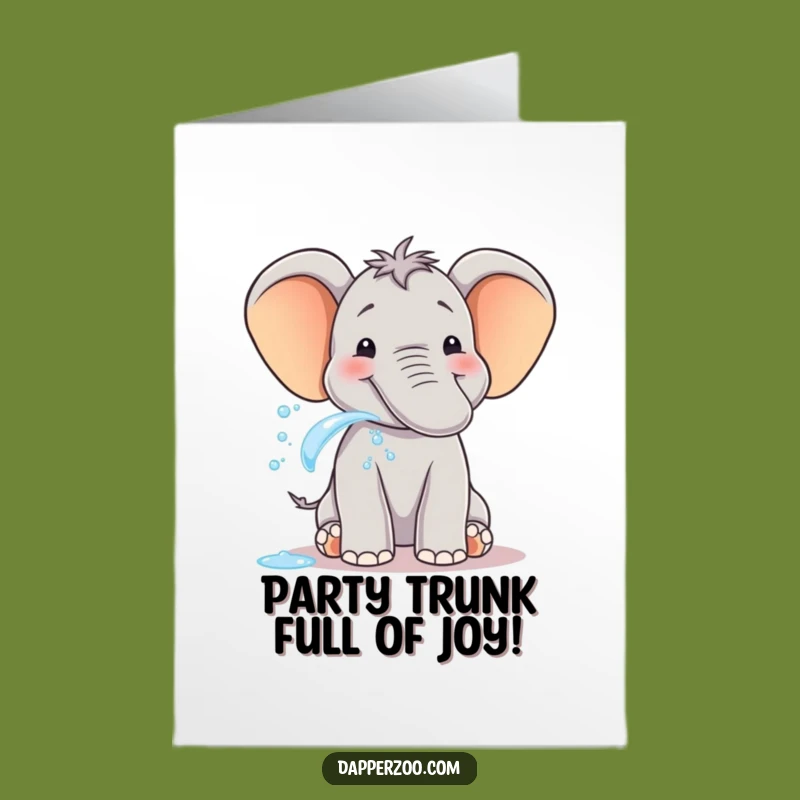 Free Printable Elephant Birthday Card: Joyful Trunk Spray Downloadable Gift