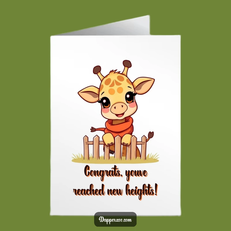 Free Printable Congrats Card: Giraffe Calf Peek Card - Downloadable Achievement Gift