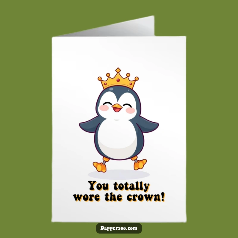 Free Printable Congrats Card: Penguin Stilt Wobble Downloadable