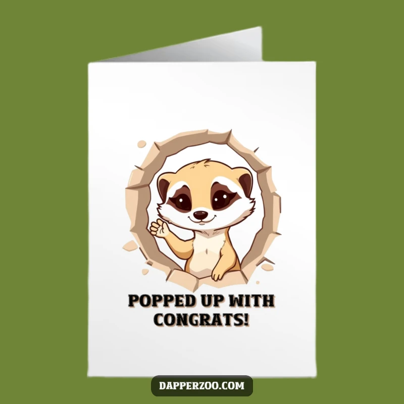 Free Printable Meerkat Congratulations Card: Cheeky Winking Surfer Funny Downloadable Gift