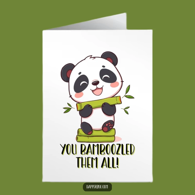 Free Printable Panda Congratulations Card: Bamboo Balance Bear Funny Downloadable Gift
