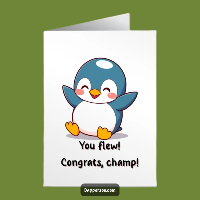 Free Printable Penguin Congrats Card: Hilarious Tiny Wings Success Downloadable Gift