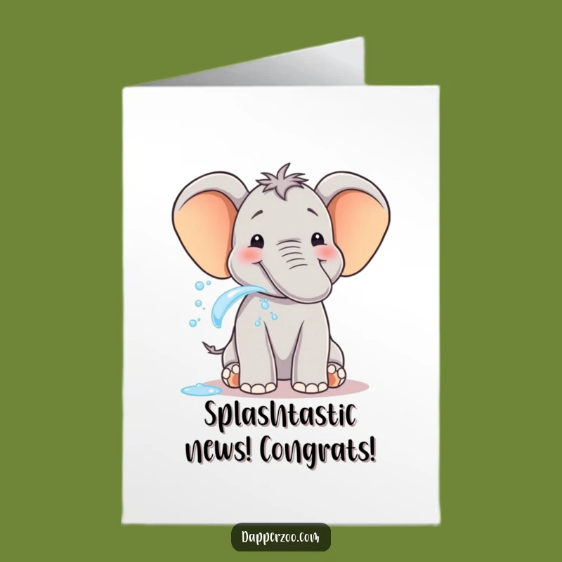 Free Printable Elephant Congrats Card: Happy Trunk Spray Downloadable Gift