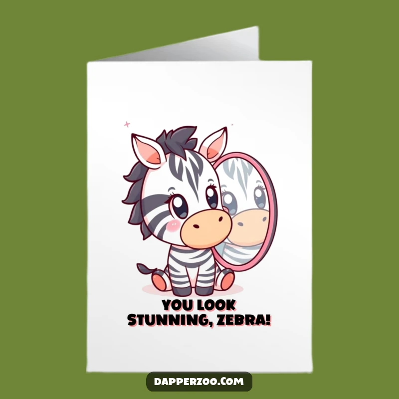 Free Printable Congrats Card: Surprised Kawaii Zebra for Unexpected Achievements