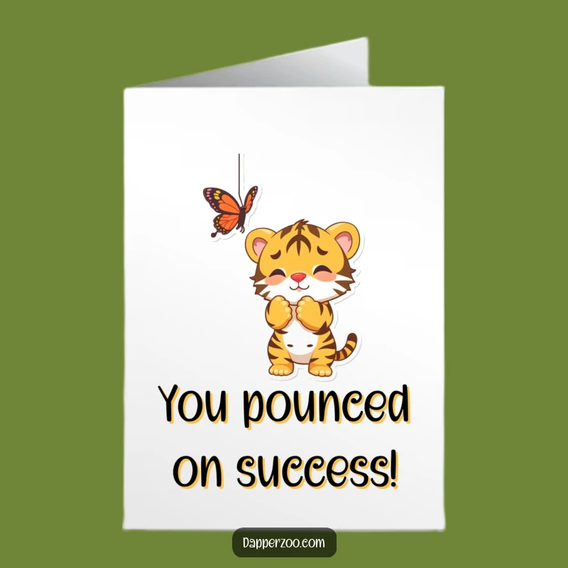 Free Printable Tiger Cub Congrats Card: Butterfly Chase Downloadable Gift
