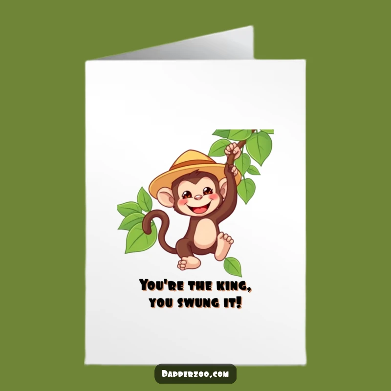 Free Printable Congrats Card: Monkey Jungle Triumph Downloadable