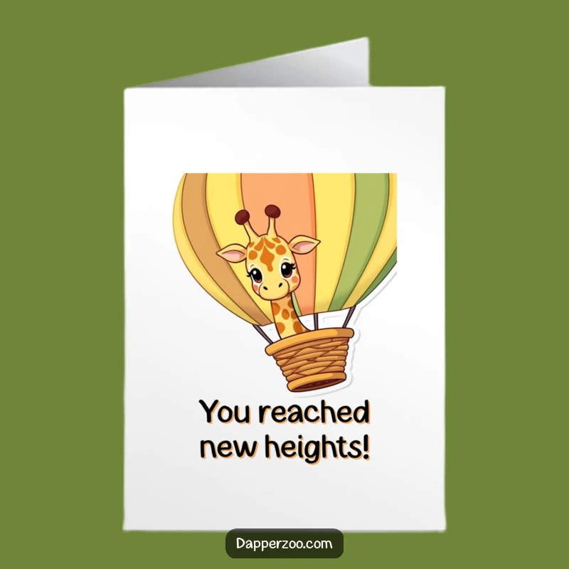 Free Printable Giraffe Congrats Card: Celebrate High Adventures with Downloadable Joy!