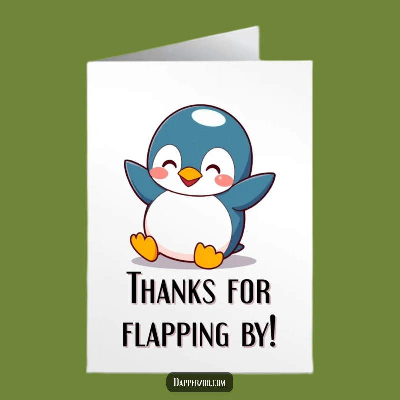 Free Printable Penguin Thank You Card: Tiny Wings Gratitude Downloadable Gift