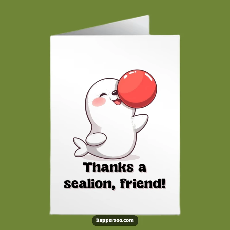 Free Printable Seal Thank You Card: Hilarious Thanks Downloadable Gift