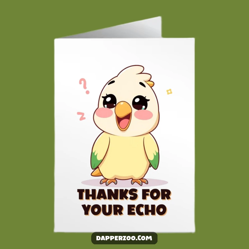 Free Printable Thank You Card: Glee-ful Kawaii Parrot for Thanks