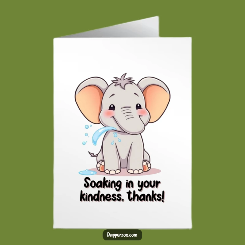 Free Printable Elephant Thank You Card: Delightful Trunk Spray Downloadable Gift