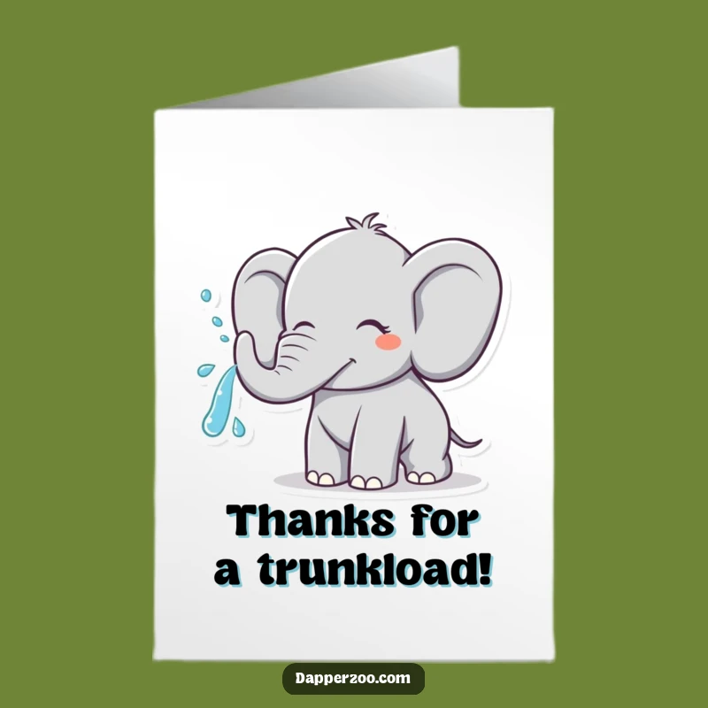 Free Printable Thank You Card: Elephant Water Spray Appreciation Gift