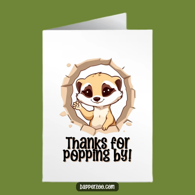 Free Printable Meerkat Thank You Card: Cheeky Winking Surfer Funny Downloadable Gift