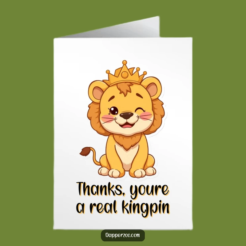 Free Printable Thank You Card: Lion Cub King Cub Card - Downloadable Grateful Gift