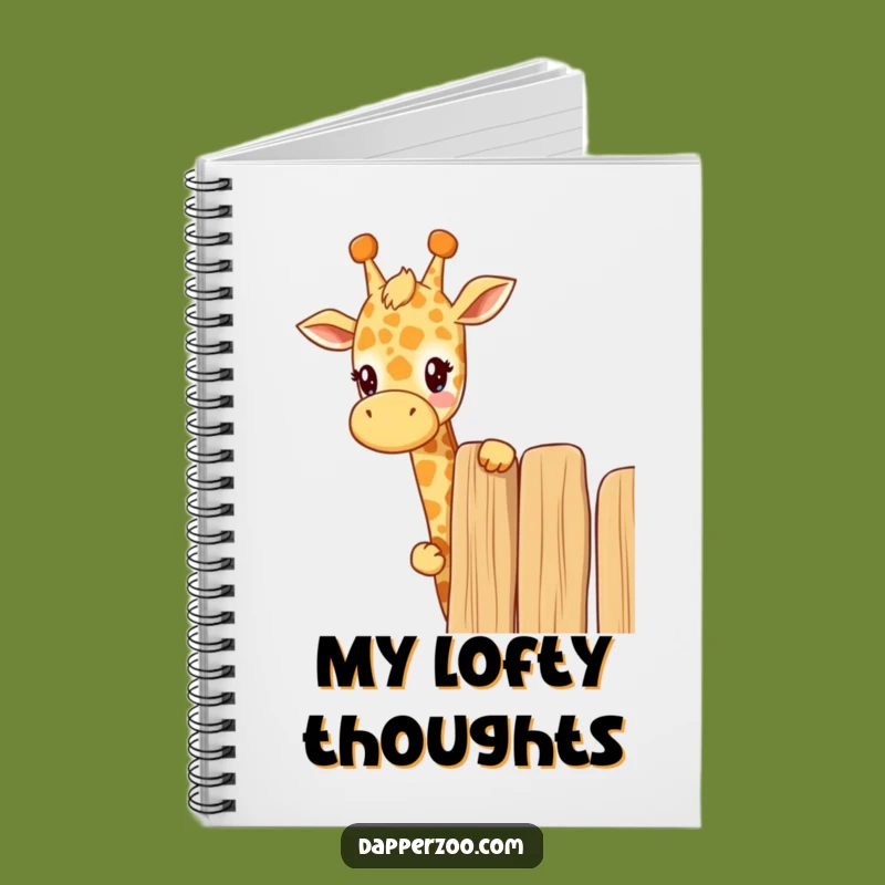 Funny Kawaii Giraffe Peeking Notebook - Journal Your Curious Thoughts