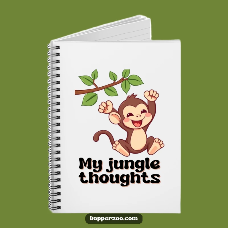 Funny Kawaii Monkey Swinging Notebook - Journal Your Adventurous Thoughts