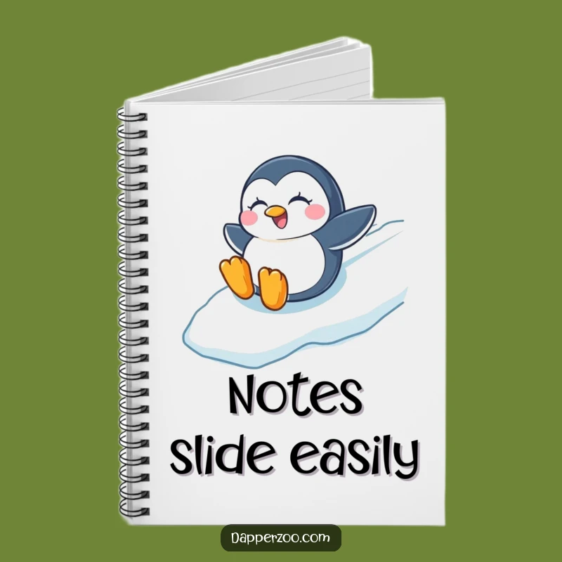 Funny Penguin Sliding Notebook, Humorous Journal for Wintry Notes