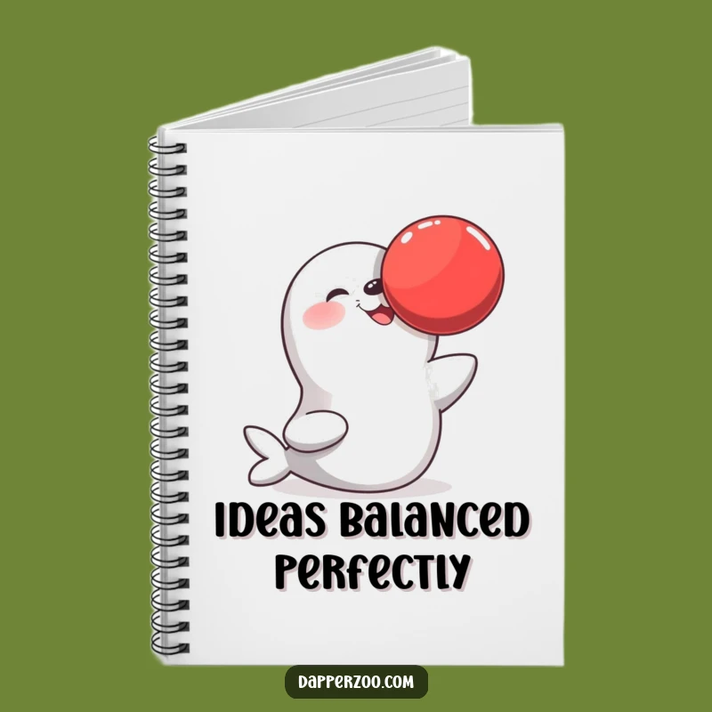 Funny Seal Balancing Ball Notebook, Humorous Journal for Creative Ideas