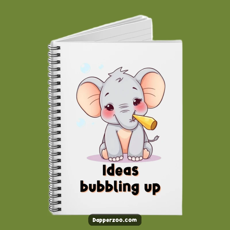 Funny Elephant Notebook - Bubble Blowing Journal for Ideas