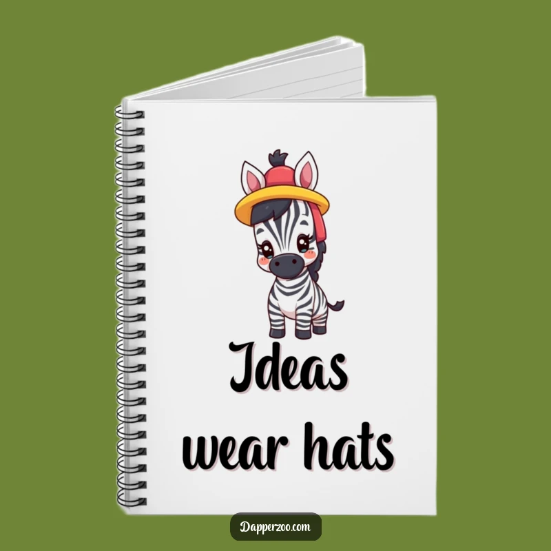Funny Zebra Hat Notebook, Humorous Journal for Fashionable Ideas