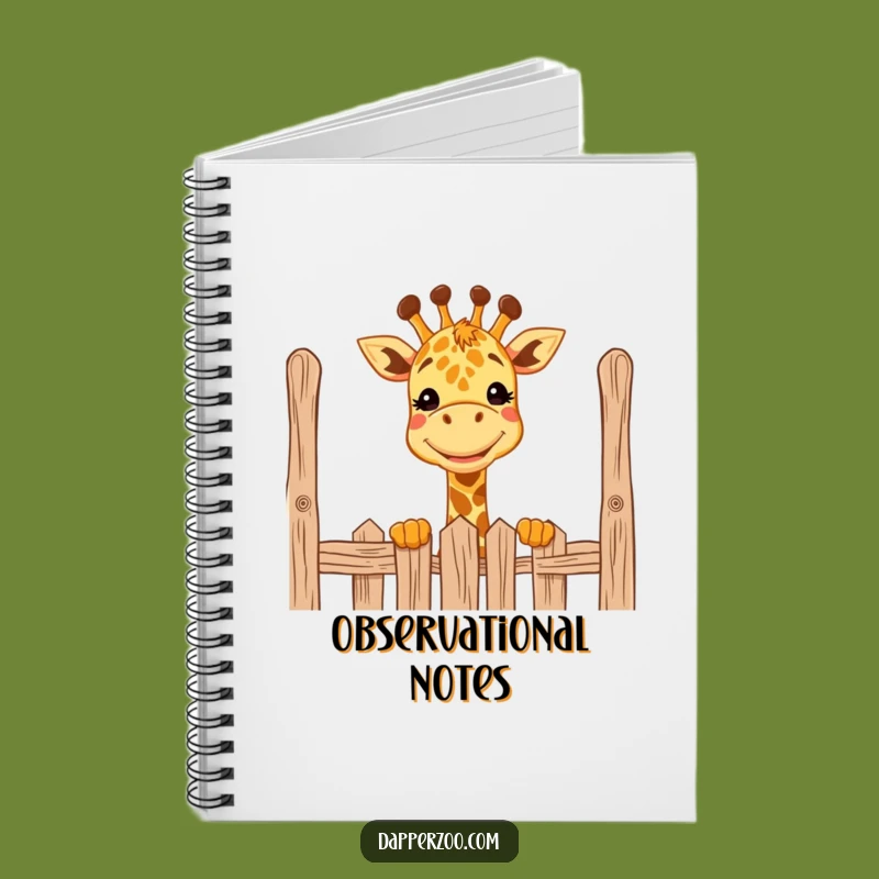 Funny Giraffe Peeking Notebook - Grinning Journal for Ideas, Gift