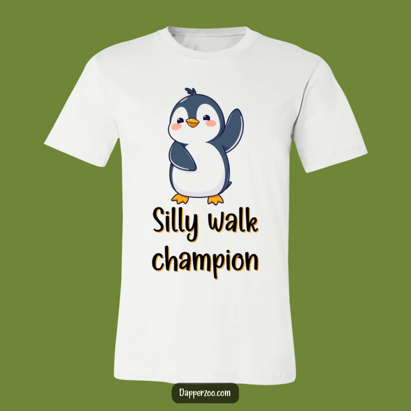 Funny Kawaii Penguin Waddling T-Shirt - Comical Walks & Humorous Style