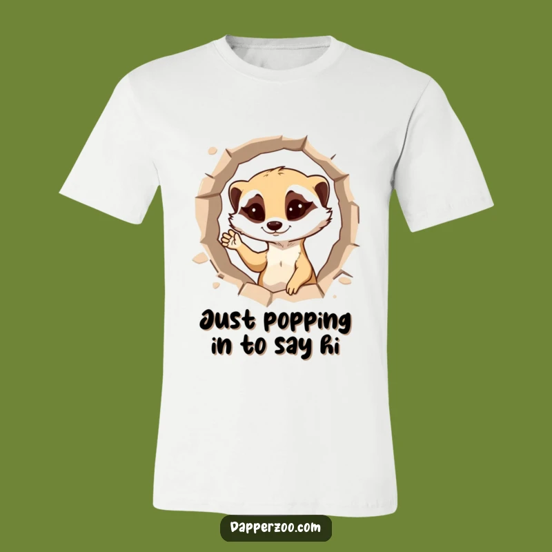 Funny Meerkat T-Shirt: Mischievous Wink & Wave, Awesome Funny Gift for Pranksters