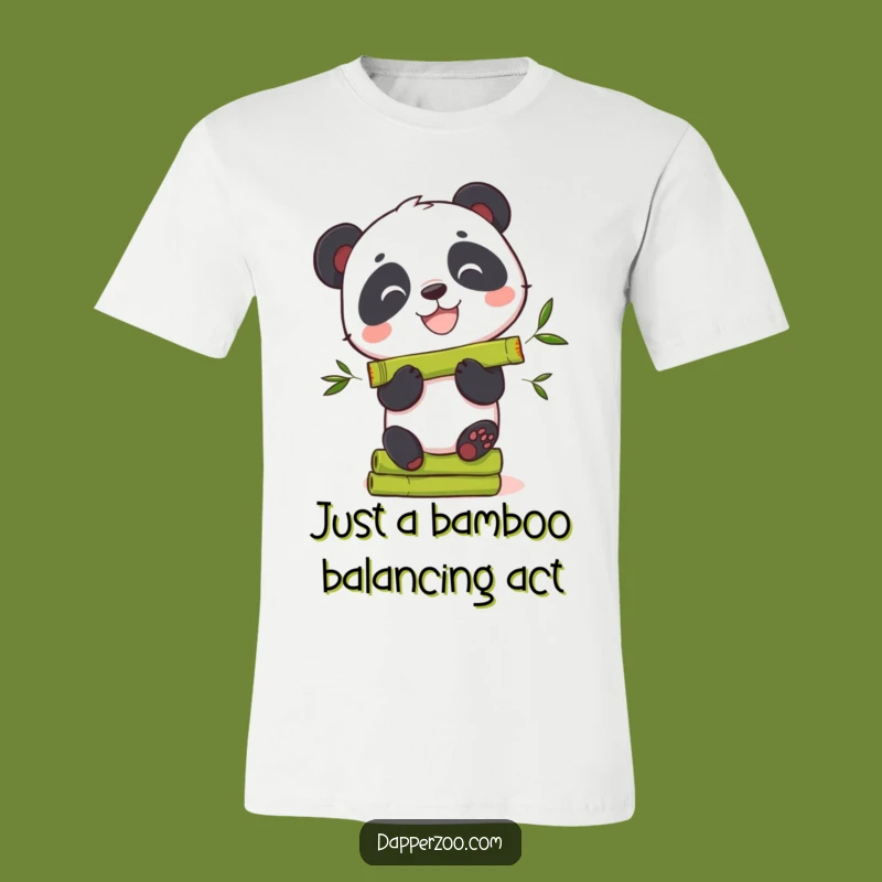 Funny Panda Bamboo T-Shirt: Grinning Bear Balancing, Awesome Funny Gift for Nature Fans