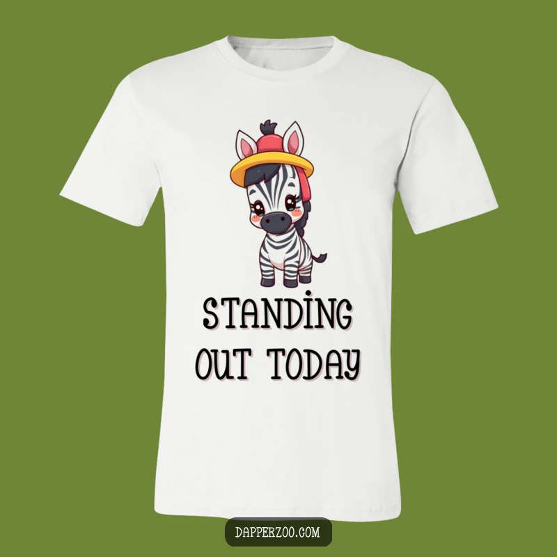 Funny Zebra Hat T-Shirt, Comical Fashion Tee for Bold Personalities