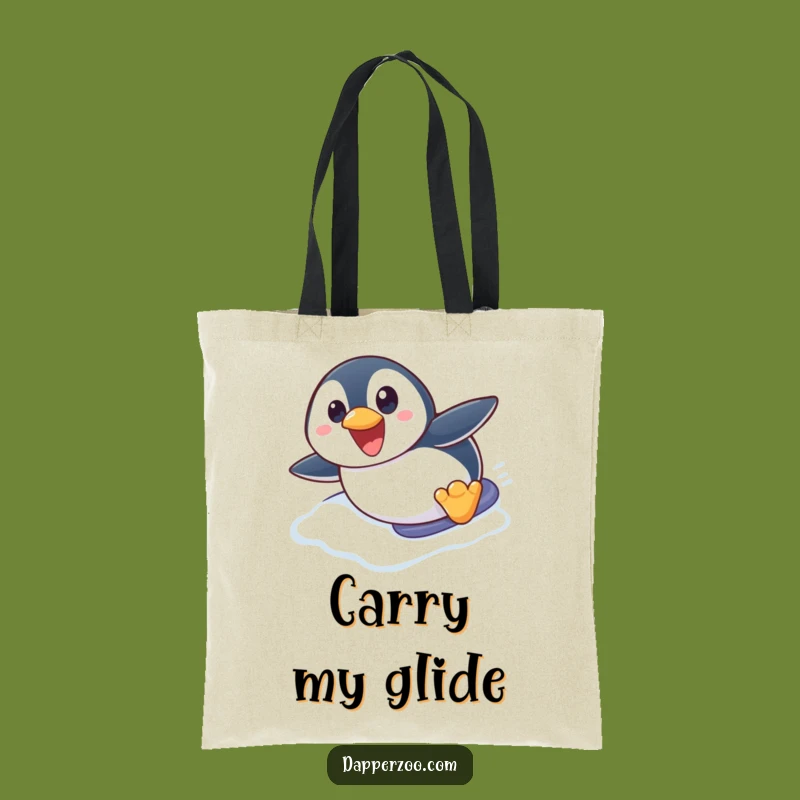 Funny Penguin Slide Tote Bag: Cute Penguin Adventure, Hilarious Winter Accessory Gift!