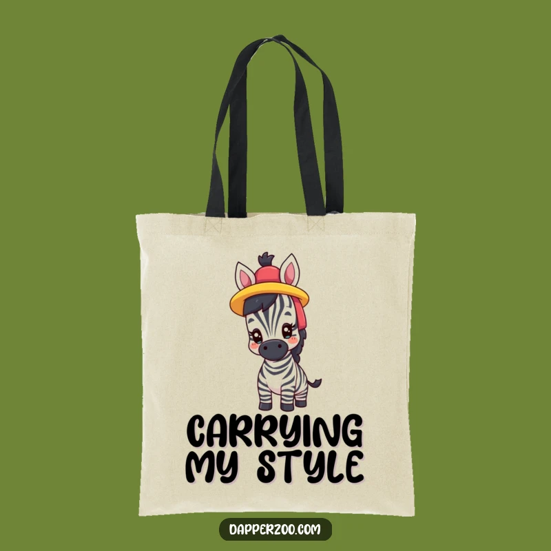 Funny Zebra Hat Tote Bag, Stylish & Humorous Accessory for Trendsetters