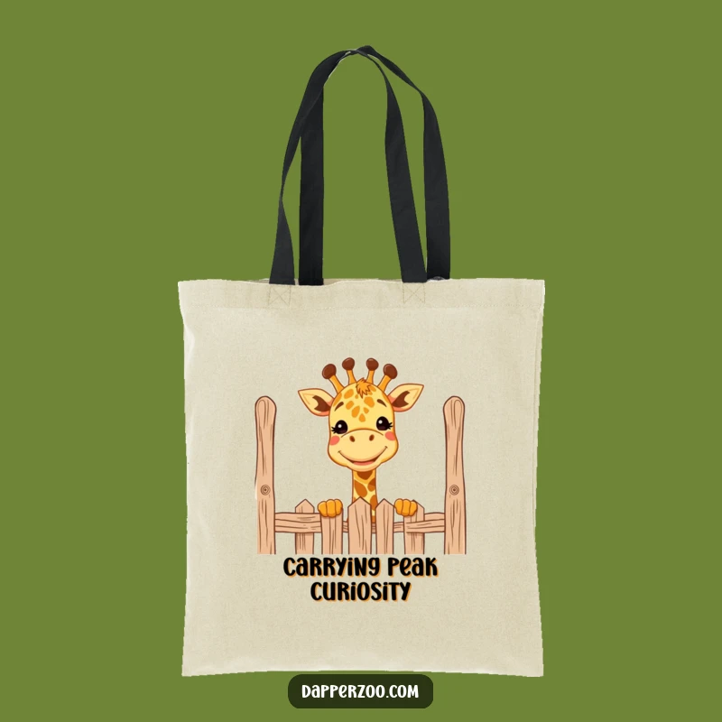 Funny Giraffe Peeking Tote Bag - Grinning Carry-all, Great Gift
