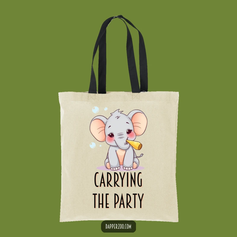 Funny Elephant Tote Bag - Party Blower Bubble Gift