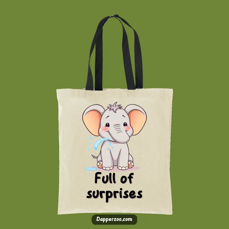 Funny Elephant Water Splash Tote Bag - Joyful Trunk Spray Carry-all, Gift