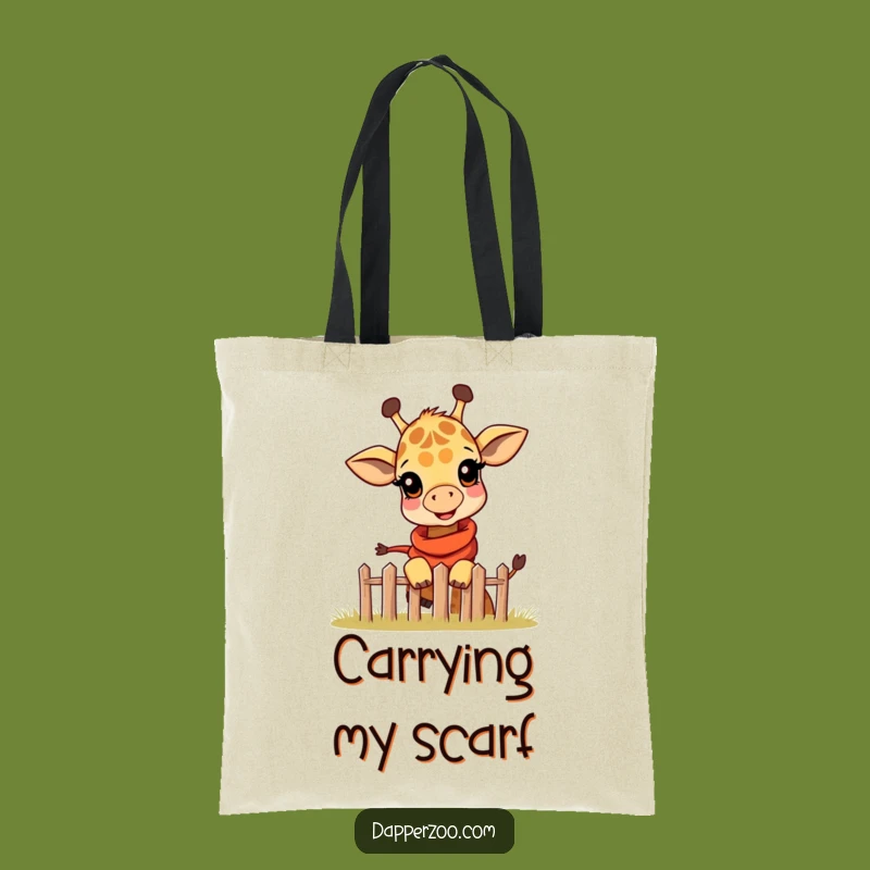 Funny Giraffe Tote Bag - Playful Peek Over Fence Gift