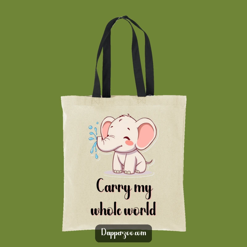 Funny Kawaii Elephant Water Spraying Tote Bag - Stylish & Practical Humor