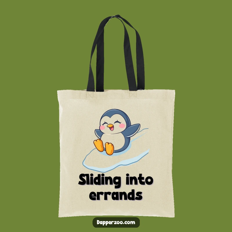 Funny Penguin Sliding Tote Bag, Stylish & Humorous for Daily Errands