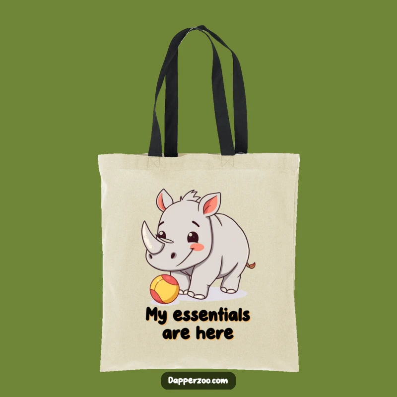 Funny Rhino Calf Tote Bag: Sturdy Playful Nudge, Practical Funny Gift for Carry-alls