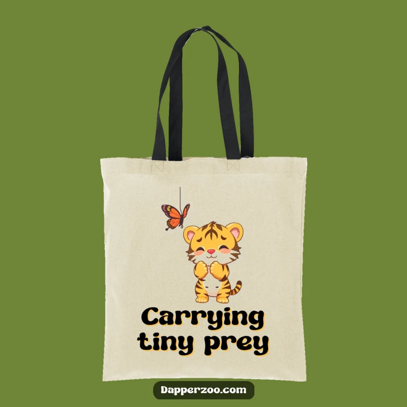 Funny Tiger Cub Butterfly Tote Bag, Stylish & Humorous for Little Explorers