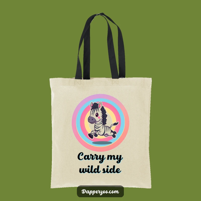 Funny Zebra Rainbow Tote Bag - Carry Your Enthusiasm with Colorful Style